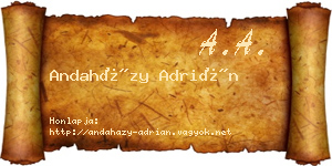 Andaházy Adrián névjegykártya